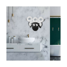 Toiletrolhouder in schaapsvorm, metalen wandhouder voor de badkamer.