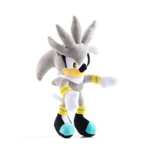 (Silver 45CM) Sonic The Hedgehog Plush Doll Knuckles Tails Kids Gift