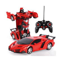 (Red) Toys For Kids Transformer RC Robot Car 2 IN1 Remote Radio Control Gift
