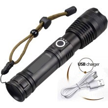 (Zaklamp + USB (geen batterij)) Krachtige 900.000 lumen XHP50 Zoom zaklamp LED oplaadbare hoofdlamp
