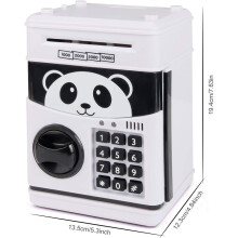 KMiKE Elektronische Panda Spaarpot voor Kinderen, Cartoon Geldautomaat met Wachtwoord en Muziek.