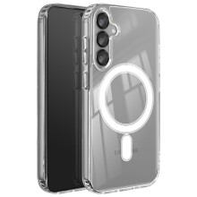 Swissten MagSafe-kuori Galaxy S24 / Galaxy S25 -puhelimeen, MagStick Clear Jelly -malli