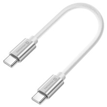 Swissten Mini USB-C–USB-C-kaapeli 20 cm 60W, universaali, nopea lataus ja tiedonsiirto