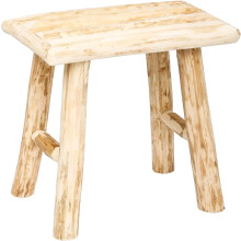 Tienda Eurasia, banco de madeira de álamo natural, bege, 34 x 23 x 31 cm, decoração de interior