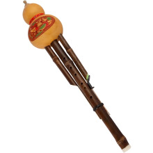 Hulusi, instrumento de sopro de madeira, tecla F, bambu, com caixa de arrumação