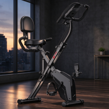 C Exercise Bike Folding Magnetic Resistance 8 Levels 120kg Black