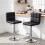 Swivel Bar Stool With Backrest Padded Waterproof PU Leather Black 1
