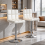Swivel Bar Stool With Backrest Padded Waterproof PU Leather Grey 1