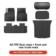 YZ Tapis de sol en TPE Premium pour Tesla Model Y Juniper 2025-2026, Lot de 6 pièces, imperméable et antidérapant