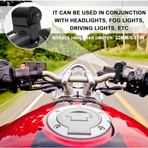 Motorcycle Handlebar Switch 12V to 24V ATV Light Control Switch for Headlights and Accessories 2