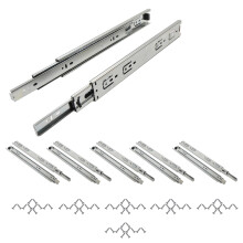 Schubladengleitschienen, 3-teilig, Kaltgewalzter Stahl, 45mm Breite, 6 Paare, 350mm Länge