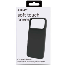 Funda de goma suave para iPhone 18/17 Pro Max – Negra