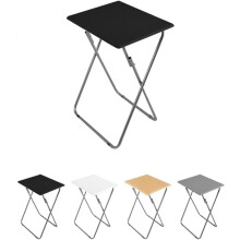 Jardin202, mesa dobrável portátil retangular, MDF, pés de aço, preto, 48 x 38 x 66 cm