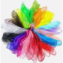 20 Pack 60 x 60 cm Chiffon Dance Scarves, Colourful Juggling Cloths for Kindergarten Shows