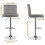 Swivel Bar Stool With Backrest Padded Waterproof PU Leather Grey 2