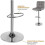 Swivel Bar Stool With Backrest Padded Waterproof PU Leather Grey 5