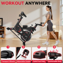 D Indoor Cycling Bike 10kg Flywheel Adjustable Resistance