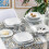 Baroni Home conjunto de 18 peças de porcelana e grés, branco, para 6 pessoas 6