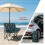 Lot de 2 chaises de camping pliables, structure acier, motif feuille, Vert 4