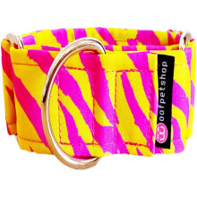 Colar Martingale para cão Galgo, padrão Cebra Amarelo, feito à mão