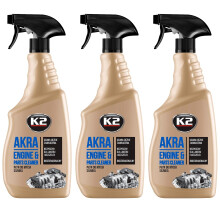 K2 AKRA Spray Limpador Desengordurante para Motor, conjunto de 3 de 750ml, para ferramentas e superfícies industriais