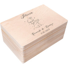 Creative DECO caixa de presente personalizada para batismo, madeira