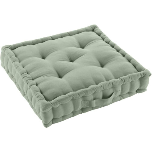 Acomoda Textil, almofada de chão acolchoada com asa de transporte, verde, 50x50 cm, para interior e exterior