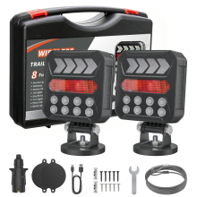 Feu arrière LED magnétique sans fil 12-24V, étanche IP65, avec clignotant et feu stop, pour remorque, camping-car et camion