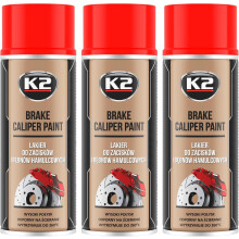 K2 tinta para pinças de travão resistente ao calor, conjunto de 3, vermelho, 400 ml