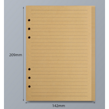 A5 Kraft-Linien-Notizbuch, 45 Blatt Nachfüllpapier, Spiralgebunden