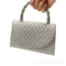(Silver diamond bag) New Rhinestone Evening Clutch, Elegant Women Party Shoulder Crossbody Top-Handle Formal Purse
