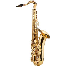 Saxofone de tenor Bb, latão lacado a ouro, com estojo, luvas, correia e acessórios