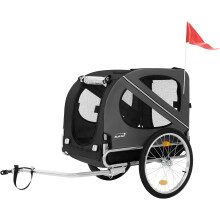Hauki reboque 2 em 1 para cães e bicicletas, dobrável, preto e cinzento, 130x72x123 cm, capacidade 40 kg, exterior