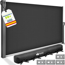 tillvex Toldo Lateral 180 x 300 cm, Extensível e Opaco, com Capa, Proteção UV50+ para Jardim e Terraço