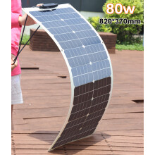 Zonnepaneel, 80w, wit, 820x370mm, semi-flexibel, waterdicht, voor camper en boot