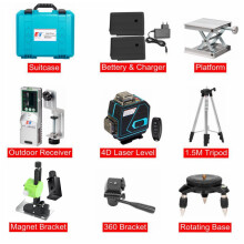 Kaitian 4D Lasers Receiver, zelfnivellerend laserwaterpas met 16 lijnen, groen
