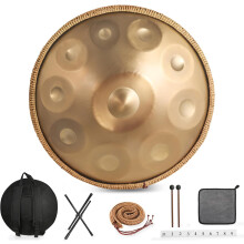 Zanefoo Handpan, tambor de língua em aço, Re Menor, 22 polegadas, 10 notas, 432 Hz, para yoga e meditação