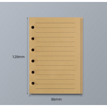 A7 Loseblatt-Notizbuch, 45 Blatt Nachfüllpapier, Liniert, Blanko, Kariert