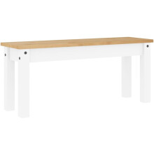 vidaXL banco de jantar Panama, madeira de pinho maciça, branco, 105x30x45 cm