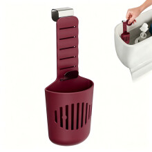 (Burgundy)Toilet Tank Cleaner Tablet Holder With Metal Hook Suitable For Home Use Daily