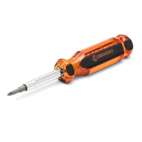 Crescent Crescent 6-in-1 Interchangeable Bit Screwdriver, Red Handle - CS61N