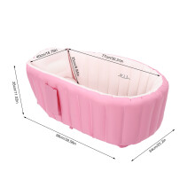 Babybadewanne, aufblasbar und faltbar, Rosa, PVC, 77x40x25 cm Innenmaße, für Säuglinge und Kleinkinder