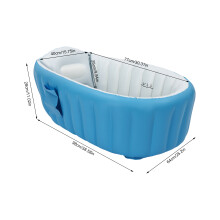 Babybadewanne, aufblasbar und faltbar, blau, 77x40x25 cm Innenmaße, für Säuglinge und Kleinkinder