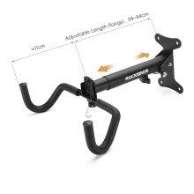 ROCKBROS Support de vélo mural horizontal, crochet renforcé et réglable, rangement pour garage et maison