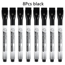 8er-Set Magnetische Whiteboard-Marker, 0,5 mm extra feine Spitze, schwarz, für Büro und Schule