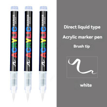 3er-Set weiße Marker-Farbstifte, permanente Pinselstifte für Kunstprojekte, Zeichnungen und Steinmalerei
