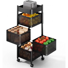 JUPPLIES carrinho auxiliar com rodas, conjunto de 4 níveis, metal, para cozinha e casa de banho