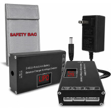 Carregador de bateria LiPo inteligente, equilíbrio de células, ecrã LCD, proteção contra sobrecarga, para Airsoft e RC