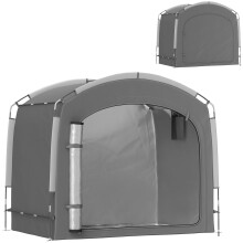 Outsunny Tente de rangement pour vélo, 3-4 vélos, tissu Oxford 210D, gris foncé, 205 x 140 x 188 cm