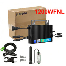 SUKFLOW Micro-onduleur 1200W, Double MPPT, Exportation Zéro, Étanche IP67, Surveillance Wi-Fi pour Balcon